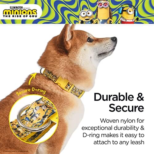 צווארון כלבים של מיניונים, בינוני, צהוב| יותר ממיניון / מתנות למעריצי מיניונים וחיות המחמד שלהם
